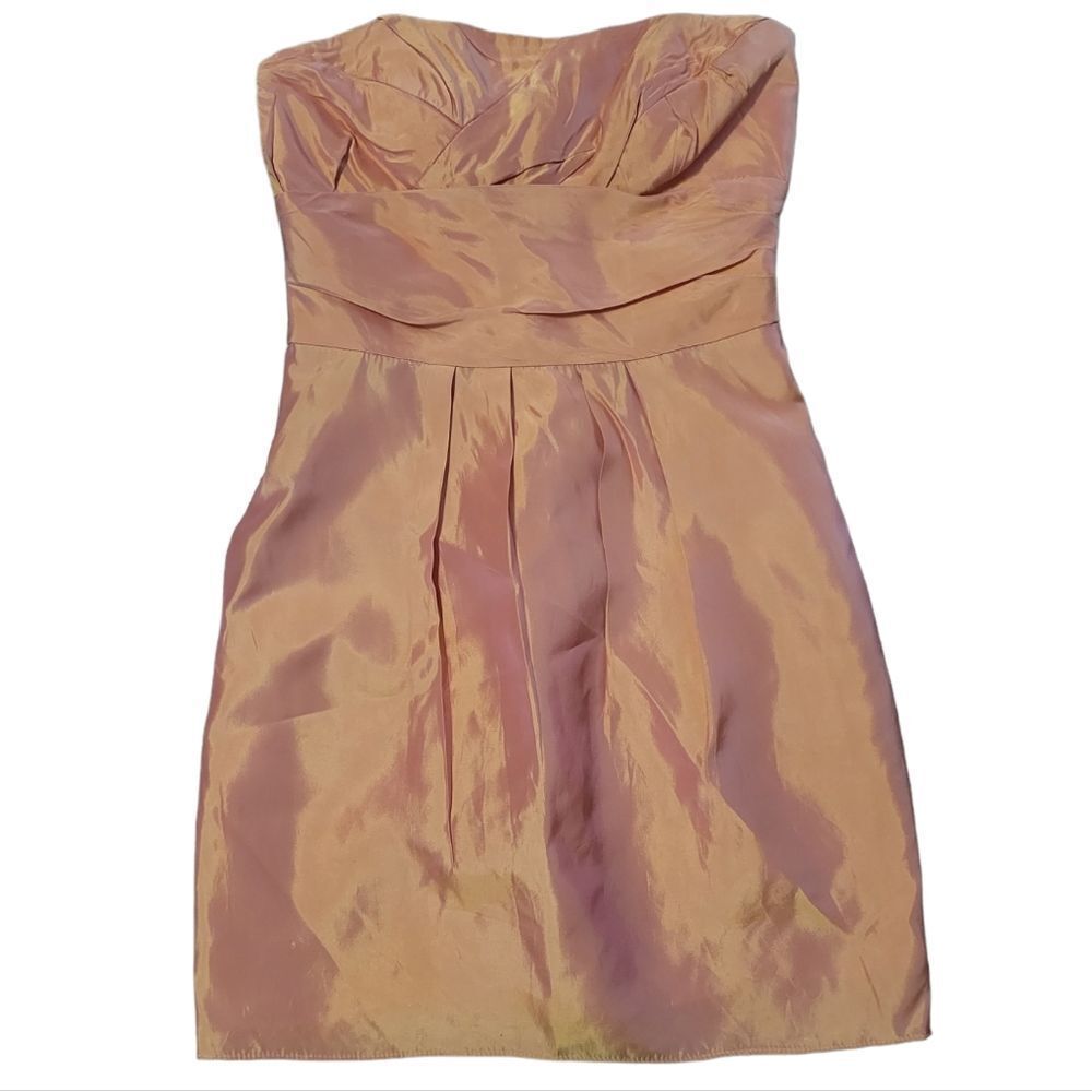 Alvina Valenta Maids Satin Strapless Bridesmaid Formal Cocktail Dress Size 4
